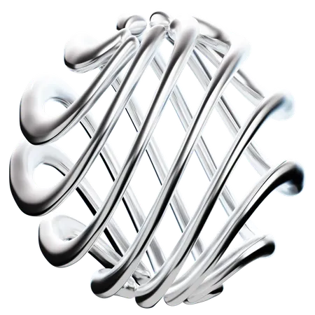 Sphere Abstract Chrome Shape  3D Icon
