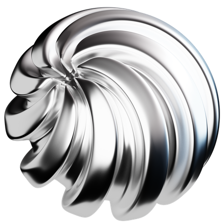 Sphere Abstract Chrome Shape  3D Icon