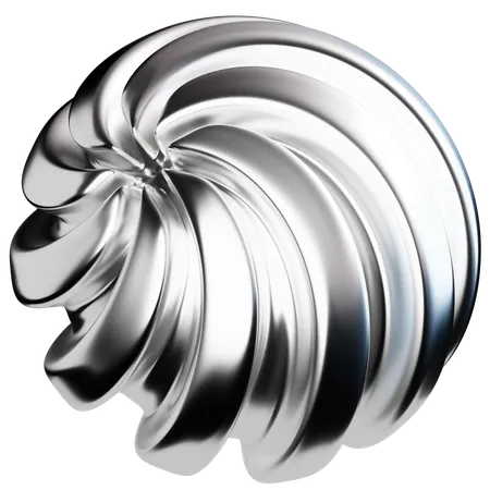 Sphere Abstract Chrome Shape  3D Icon