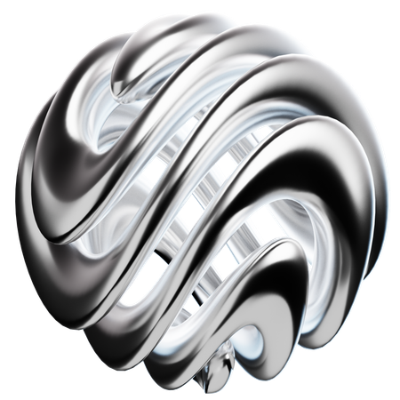 Sphere Abstract Chrome Shape  3D Icon