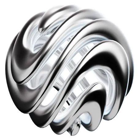 Sphere Abstract Chrome Shape  3D Icon
