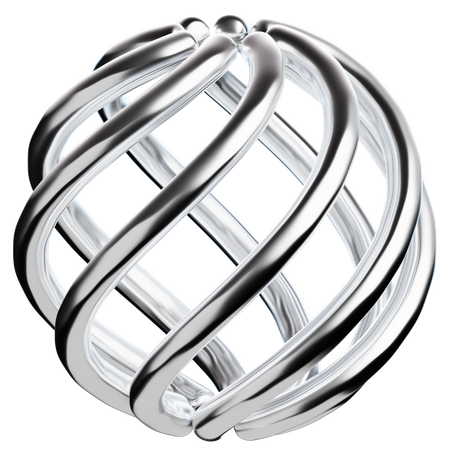 Sphere Abstract Chrome Shape  3D Icon