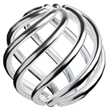 Sphere Abstract Chrome Shape  3D Icon