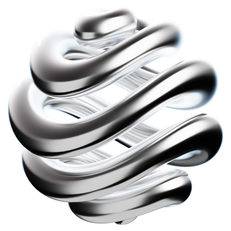 Sphere Abstract Chrome Shape  3D Icon