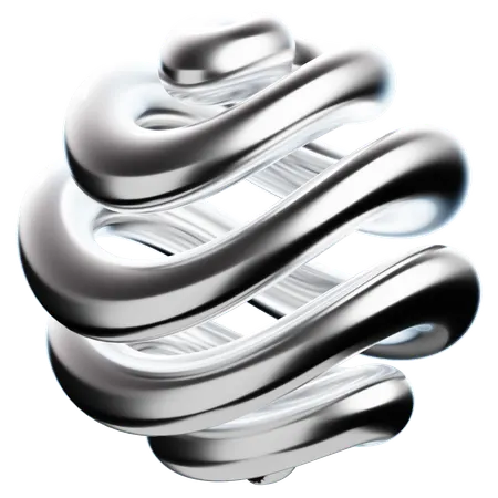Sphere Abstract Chrome Shape  3D Icon