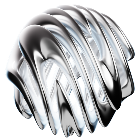 Sphere Abstract Chrome Shape  3D Icon