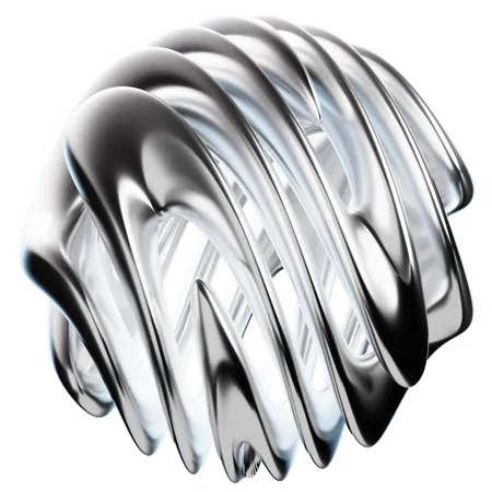 Sphere Abstract Chrome Shape  3D Icon