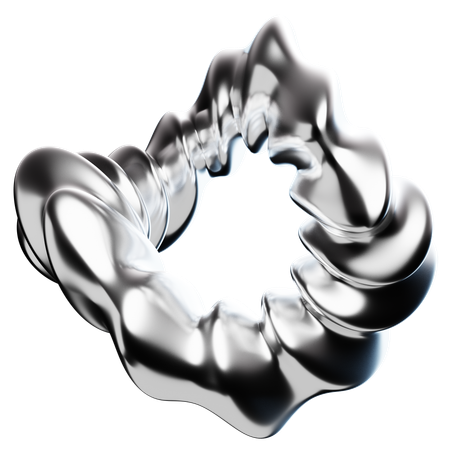 Sphere Abstract Chrome Shape  3D Icon