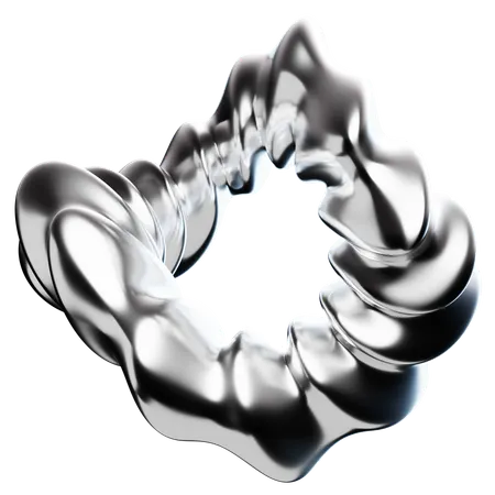 Sphere Abstract Chrome Shape  3D Icon