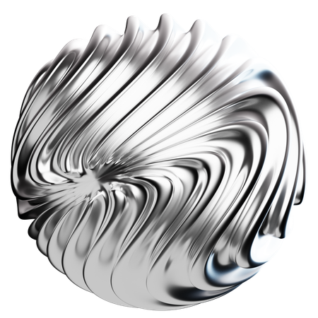 Sphere Abstract Chrome Shape  3D Icon
