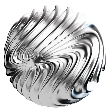 Sphere Abstract Chrome Shape  3D Icon