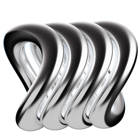 Sphere Abstract Chrome Shape  3D Icon