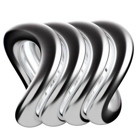 Sphere Abstract Chrome Shape  3D Icon