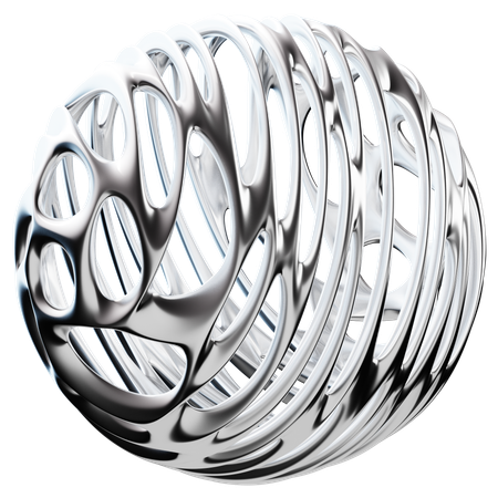 Sphere Abstract Chrome Shape  3D Icon