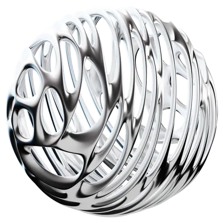 Sphere Abstract Chrome Shape  3D Icon