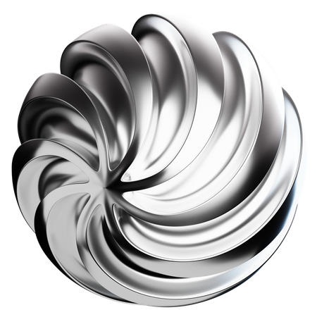 Sphere Abstract Chrome Shape  3D Icon
