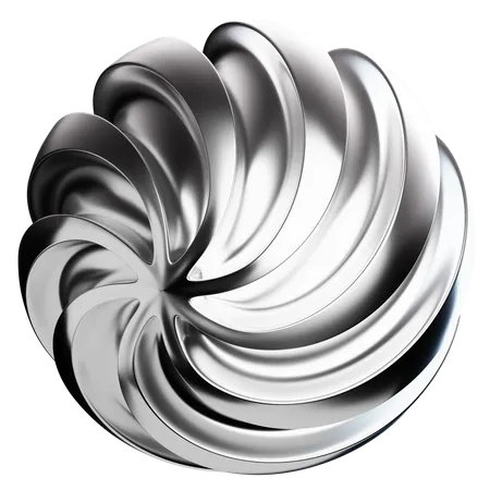 Sphere Abstract Chrome Shape  3D Icon