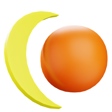 Sphere And Crescent  3D Icon