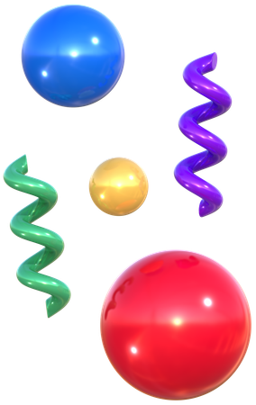 Sphere And Spiral Geometric Harmony Abstract Shapes  3D Icon