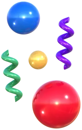 Sphere And Spiral Geometric Harmony Abstract Shapes  3D Icon