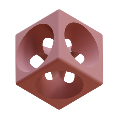 Sphere Boolean Cube 3D Icon