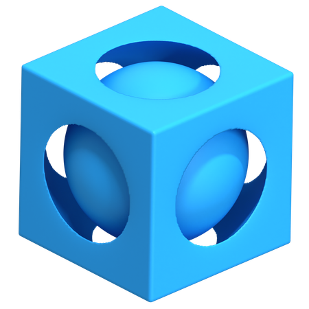 Sphere Inside Cube  3D Icon