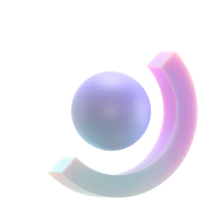 Sphere with curve  3D Icon
