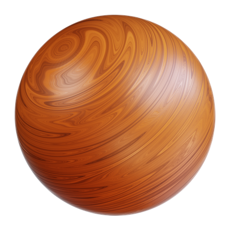 Spherical Object With Wood Grain Texture  3D Icon