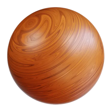 Spherical Object With Wood Grain Texture  3D Icon