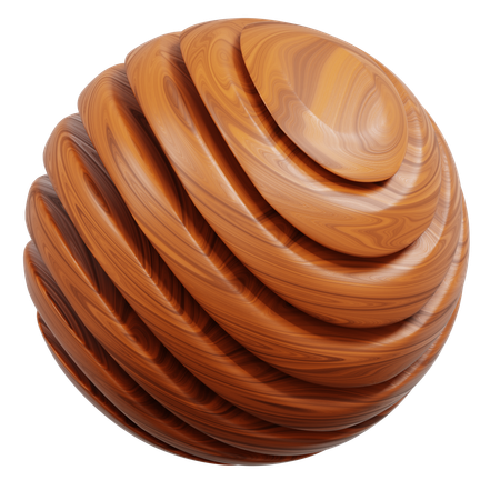 Spherical Wooden Rings Pattern  3D Icon