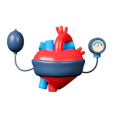 Sphygmomanometer With Heart  3D Icon
