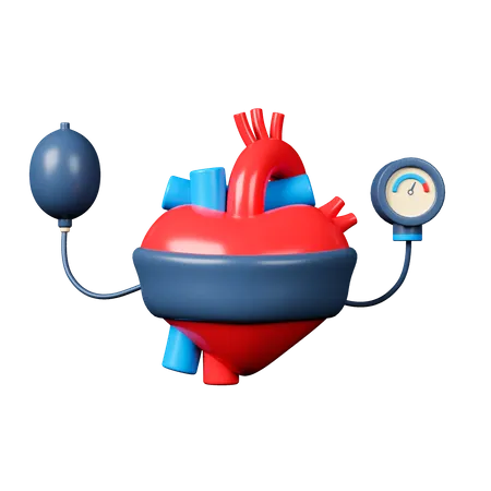 Sphygmomanometer With Heart  3D Icon