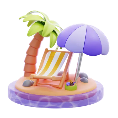 Spiaggia  3D Icon