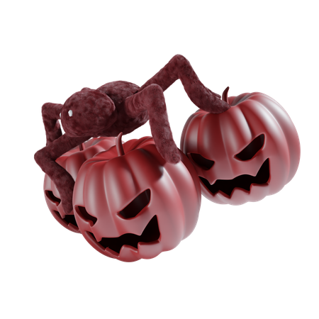 Spider On Pumpkin  3D Icon