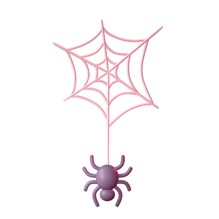Get Entangled In The Spookiness Of Halloween With Our 3 D Spider Web Illustration 3D Icon