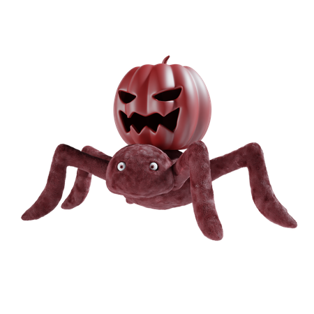 Spider With Pumpkin  3D Icon