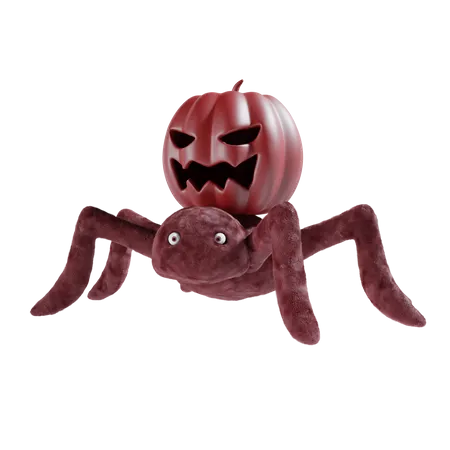 Spider With Pumpkin  3D Icon