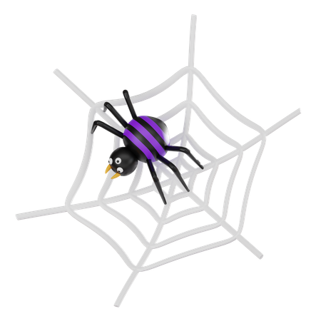 Spider With Web  3D Icon