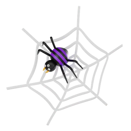 Spider With Web  3D Icon