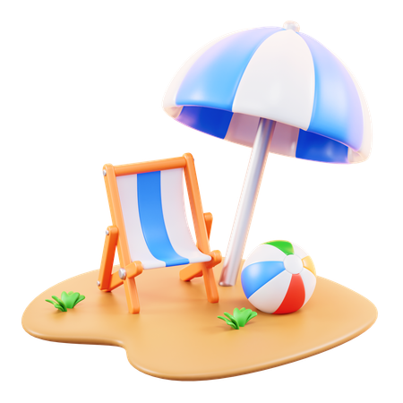 Spielen am Strand  3D Icon