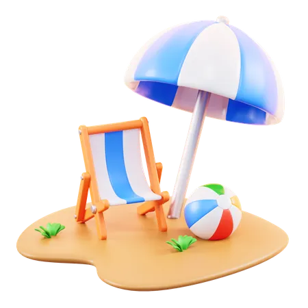 Spielen am Strand  3D Icon