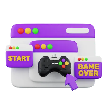 Spielkonsole mit Tasten und Controller  3D Icon