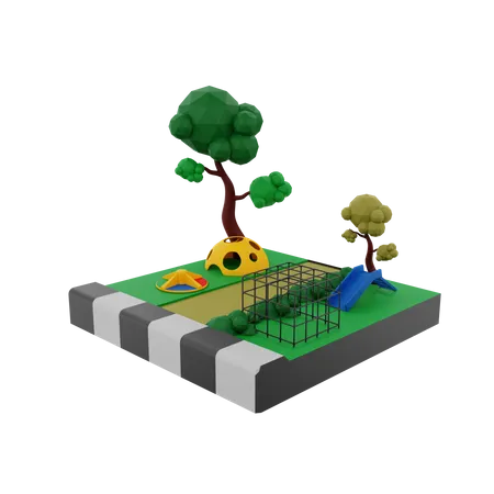 Spielplatz  3D Illustration