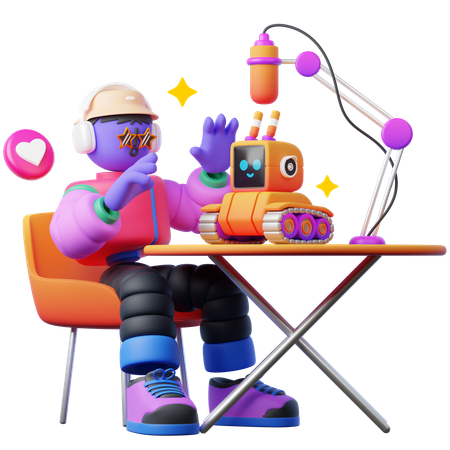 Spielzeug-Podcast  3D Illustration
