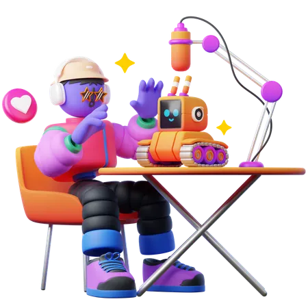 Spielzeug-Podcast  3D Illustration