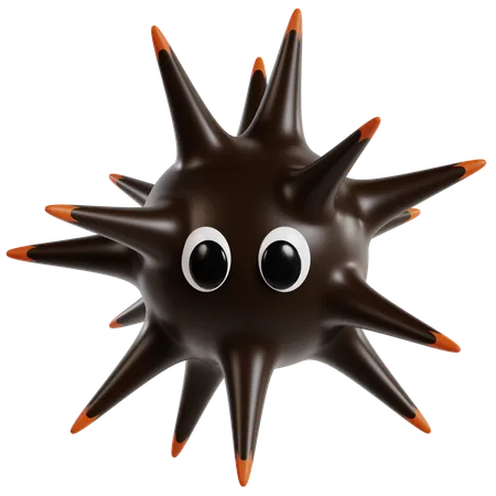 Spiky Sea Urchin Creature  3D Icon