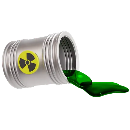 Spilled Toxic Radioactive Waste From Container  3D Icon