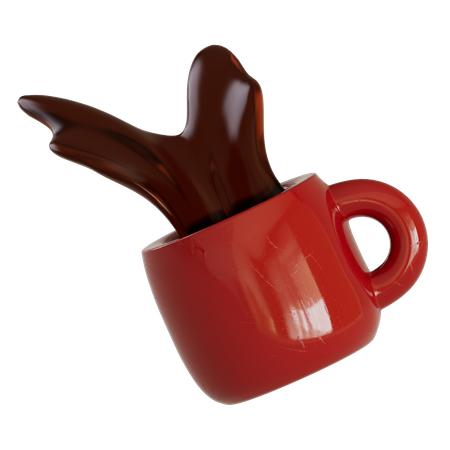 Spilling Coffee  3D Illustration