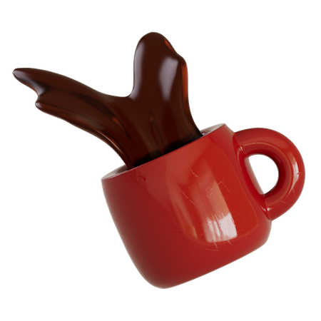 Spilling Coffee 3D Illustration