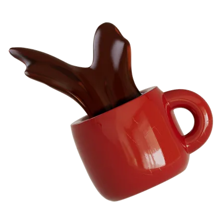 Spilling Coffee  3D Illustration